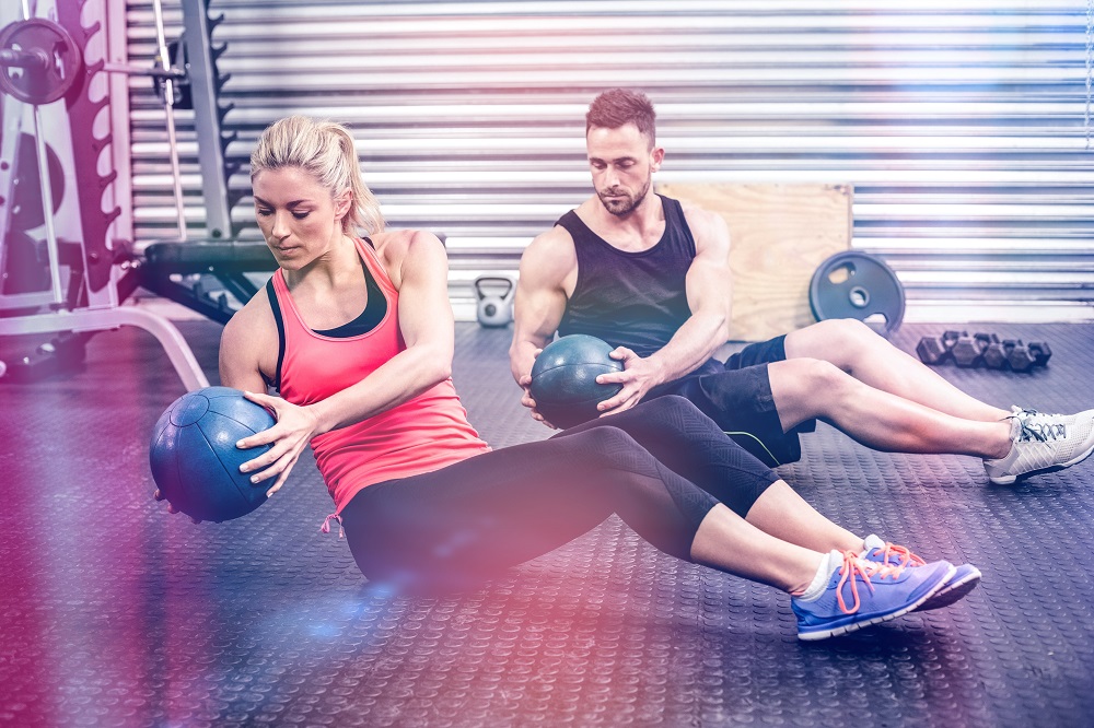 Couple exercising