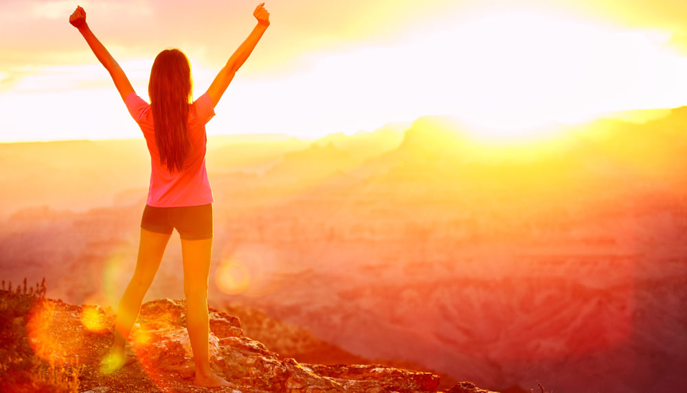 Girl standby sunset