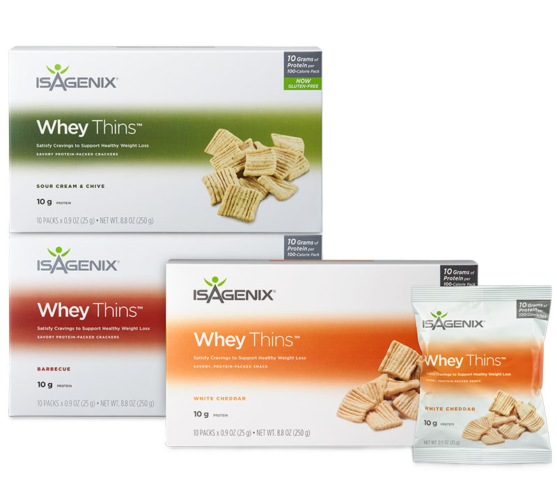 Isagenix Whey Thins in Cheddar Flavour